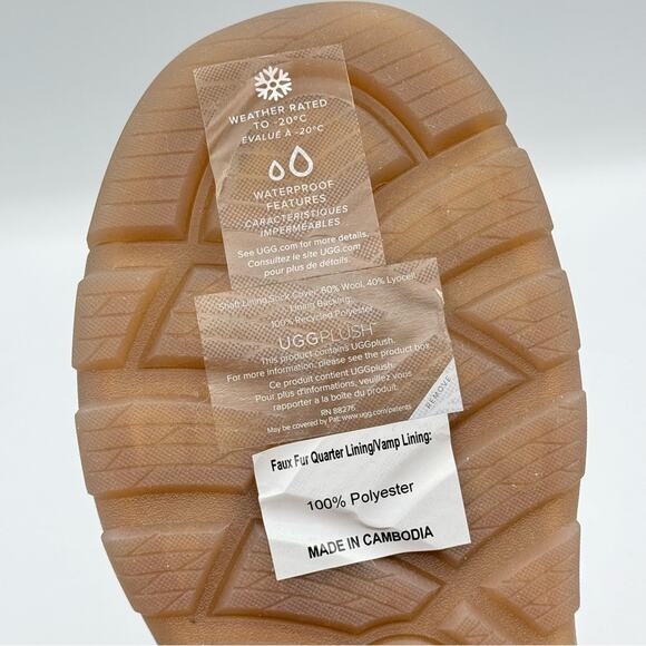 UGG Men’s M City Mini Boots Size 10 Dune Tan Waterproof Leather Winter Shoes - Picture 7 of 12